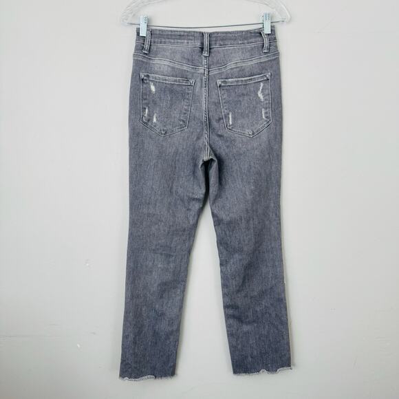 Flying Monkey Gray Distressed Straight Leg Jeans Women’s Size 27 - Picture 5 of 8
